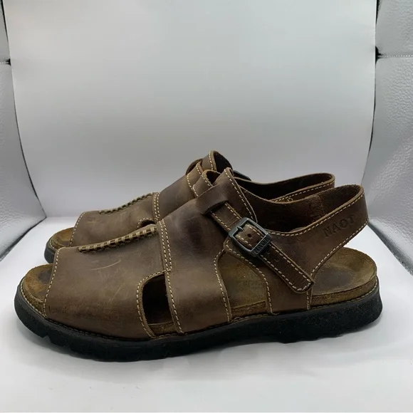 NAOT vintage fishermen open toe grandma core size 9-9.5 brown leather slingback - Picture 6 of 8